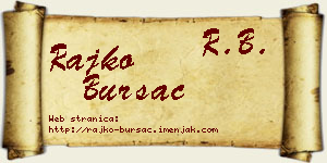 Rajko Bursać vizit kartica